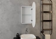 Зеркало-шкаф Континент Elmage 450х800х150 подсветка, розетка, датчик движения, доводчик, цвет: белый