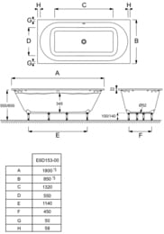 ����� Jacob Delafon Odeon Rive Gauche 180�85 (� �������) �� ��������� Flight E6D153-00