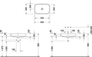 Раковина DURAVIT HAPPY D.2 600х400х165 шлиф., без площадки под смеситель, перелив 2314600000