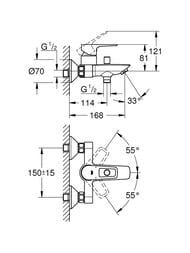 ��������� ��� ����� Grohe BauLoop �������������, �������������� ������������, ���� 23602001