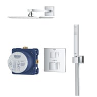Душевая система Grohe Grohtherm Cube 34741000 термостат, верхний душ 230, лейка, кронштейн, шланг