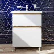 Тумба под раковину AM.PM X-Joy (650х850х450) напольная, 2 ящика, белый глянец M85AFSX0652WG