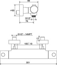 ��������� ��� ���� RAVAK Puri PU 033.00/150 ��������� ��������� X070116