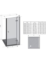 ������� ����� RAVAK SMARTLINE SMSD2-90 �-R (899-916�1900) ��������� ������, ������, ����+Transp