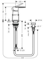 Смеситель для биде Hansgrohe Vernis Blend 71214000 однозахватный, с вертикальной струей, хром — изображение 2