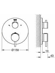 ��������� Grohe Atrio 24135GL3 ��� ����, ���������, ������� �����, �������� ������� ������