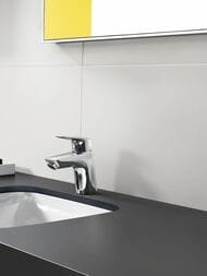 Смеситель Hansgrohe Logis 71077000 для умывальника, низкий фикс. излив, сливной клапан PushOpen — изображение 11