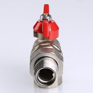 Кран угловой с американкой 1"ВН VALTEC BASE красная бабочка VT.228.N.06