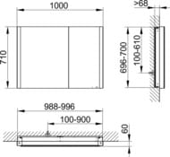 �������-���� Keuco Somaris 1000�710�115 ������������,2 ������,���������, ��� ������� 14513852200