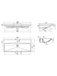 ���������� ��������� BelBagno (1000�450�165) �������, ���. ��� ���������, ����� BB-0324-100-LVB