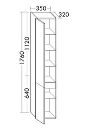 ����� ��������� Burgbad Iveo 350�1760�320 �����, 2 ������, 1 ��., �����/����� HSIF035LF2833G0162
