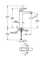 ��������� Grohe EuroStyle 2015 Solid 23719003 ��� ����������� ������������, XL-Size, ����