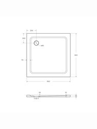 Душевой акриловый поддон CEZARES (900х900х35) квадратный TRAY-M-A-90-35-W