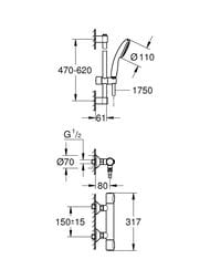 ��������� ��� ���� GROHE Grohtherm 500 ���������, � ������� ����������, ���� 34796001