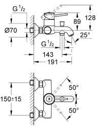 ��������� Grohe BauClassic 32865 ��� �����/����, �������������, �������� ������������� �����