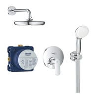 Душевая система Grohe EuroSmart Cosmopolitan 25219001 7 в 1: смеситель+скрытая часть, верхний душ, лейка, кронштейн, шланг
