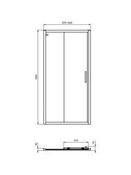 Душевая дверь Ideal Standard CONNECT 2 (1000х1950) откатная, профиль мат.черный/стекло проз. K9273V3