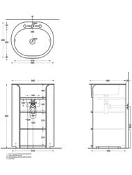 ����� ��� �������� Cielo I CATINI (560x460x840) � 3�� �������, ���� Cemento CAMTL CM