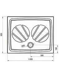 ������� ��������� ������ RAVAK Galaxy Gigant Pro 100x80 (1000x800x30) �����