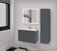 Тумба c раковиной Caprigo Novara 80 (770х558х470) подвесная, графит, 2 ящика 34916-L810