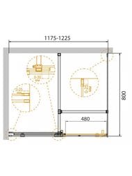 ������� ������ CEZARES STREAM (1175-1225x780-805x1950) AH-1-120/80-C-Cr ������ �����/����