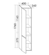 ����� ��������� Burgbad Lin20 400�1760�345 �����, 2 ������, �������� HSPC040LF5357