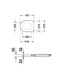 Сиденье для унитаза DURAVIT STARCK 3 с плавным закрыванием, петли нерж.сталь, цвет: белый 0063890094