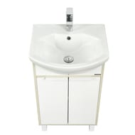 Тумба под раковину AQUATON Рико 50 1A212401RIB90 466x309x720 напольная, 2 дверцы, белый глянец/ясень фабрик