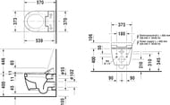 Унитаз подвесной DURAVIT ME by Starck 373х570х355 для крышки-биде SensoWash 2528590000