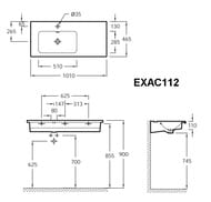 Умывальник Jacob Delafon Vox (1000х460) EXAC112-Z-00 встраиваемый левост., установка сверху, белый