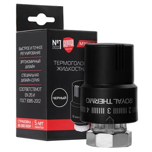 Термоголовка жидкостная ROYAL THERMO М30х1,5 черная RTO 08.03