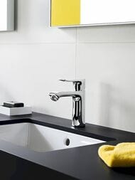 Смеситель для умывальника Hansgrohe Metris 31080000 однозахв., низкий излив 100мм, дон.клапан, хром — изображение 2