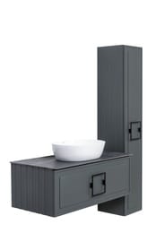 Шкаф-пенал La Fenice Cubo Grigio 30 см (300х300х1610) серый матовый FNC-05-CUB-G-30