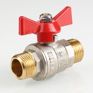 Кран шаровый 3/4"НН VALTEC BASE красная бабочка VT.219.N.05