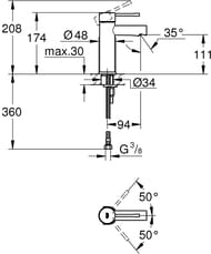 Смеситель Grohe Essence 34294001 для умывальника, однорычажный, S-Size