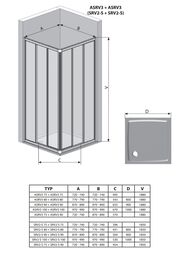 Стенка душевого уголка RAVAK SUPERNOVA ASRV3-80 (770-790х1980) разд.дверь, стекло,черный+Transparent — изображение 3