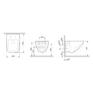 Унитаз подвесной AM.PM Inspire V2.0 безободковый 390х550х410, с сиденьем, белый мат. C50A1700MWSC