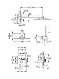 ������� ������� Grohe Grohtherm SmartControl 34706000 ��������� �� 3 ���������, ������� � ������ ���