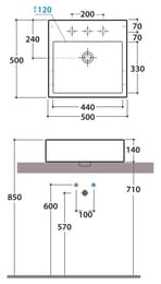 �������� Globo Stone (500�500�140) ���������/���������, ��� ��������� ��� ����., ����� SCQ550BI