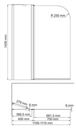 ������ �� ����� WasserKraft Leine 1100�1400 35P02-110WHITE Fixed ���������, ������ ����������/�����