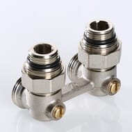Узел для нижнего подключения радиатора VALTEC 3/4" угловой, евроконус, c адаптерами VT.345.KNA.E04