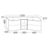 ����� � ��������� Burgbad Badu 1520�492�510 ����, 4 ��, �����, ����� ��� SFUJ152F3692C001*2