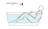 Ванна пристенная Salini Sofia Corner L 102525M 1700х850х590 угловая, S-Stone белый матовый