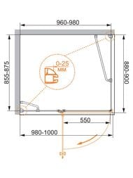 ������� ������ CEZARES VERONA (980-1000x880-900x1950) ����� AH-1-100/90-P-Cr-L ������ ��������/����