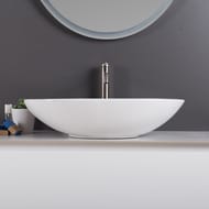 Раковина накладная BelBagno (630x410x160) овальная, без отверстия под смеситель, белая BB1104