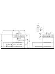 ������� � ��������� Duravit Happy D.2 Plus 1200�850�490 2 �����, ���� �����, ��� ������. HP4745O7171