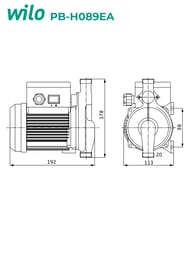 Насос повышения давления WILO PB-H089EA, H-9м, Q-2,1м3/ч, G-3/4"НР, 220В, арт.3059261