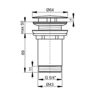 Донный клапан RAVAK X01840 фиксированный, G 5/4" без перелива, розовое золото