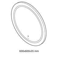 Зеркало AM.PM X-Joy (600х600х35) круглое, с контурной LED-подсветкой, ИК- сенсором M85AMOX0601WG