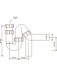 Сифон P/S-образный McAlpine (1 1/2"х40мм) универсальный отвод 40мм MRSK12